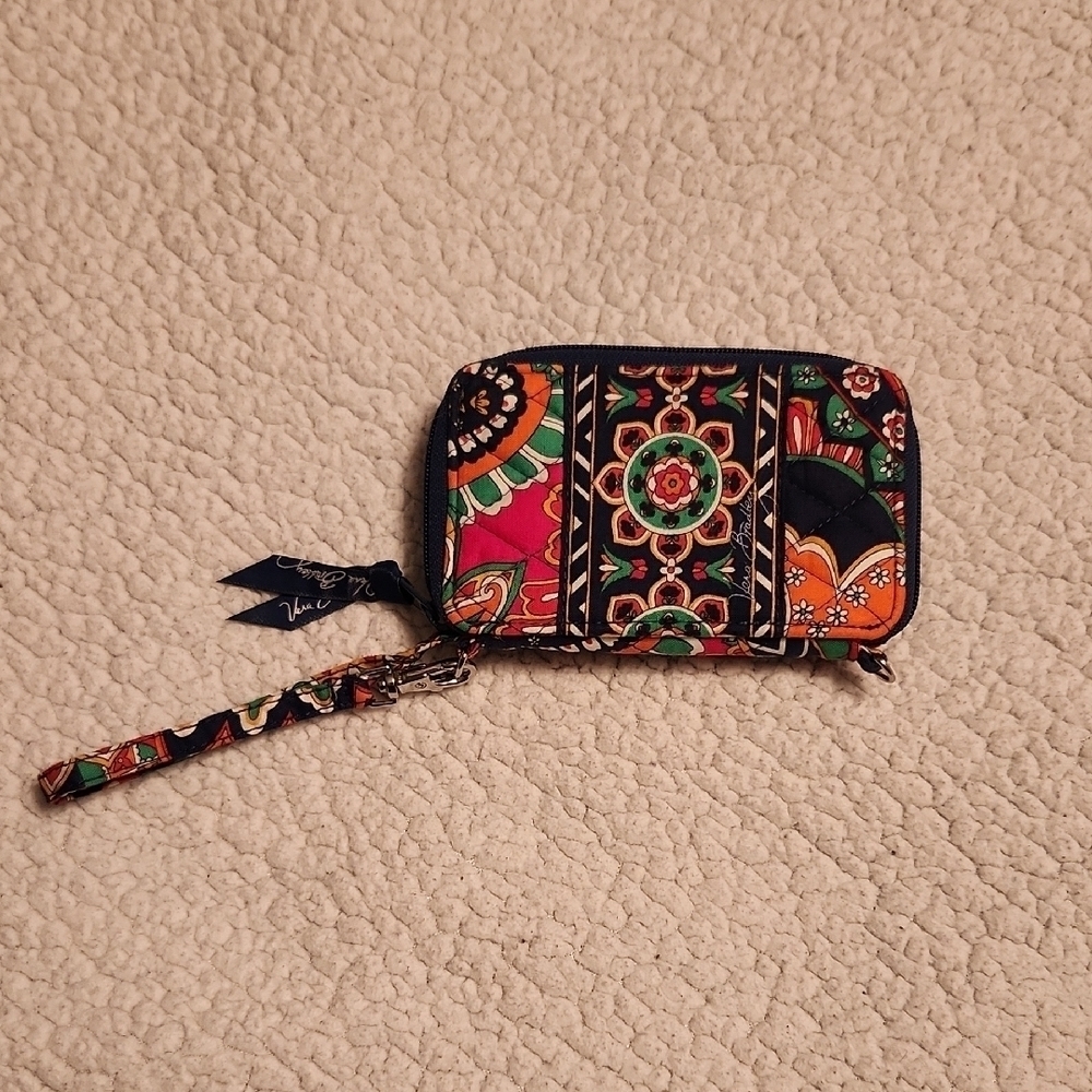 Vera Bradley Neon Paisley Floral Print Multicolor Wristlet Walet - Picture 2 of 10